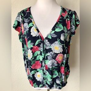 Beautiful short-sleeve floral blouse by Joie